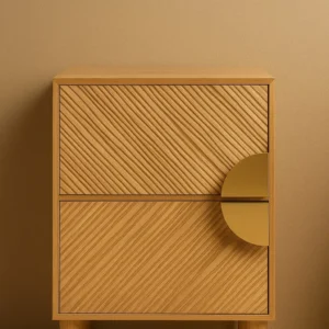 Petit meuble de rangement avec 2 tiroirs sculptés – Modèle TANGER