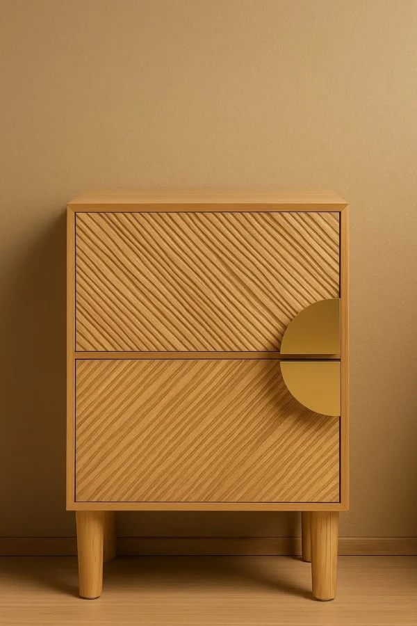 Petit meuble de rangement avec 2 tiroirs sculptés – Modèle TANGER