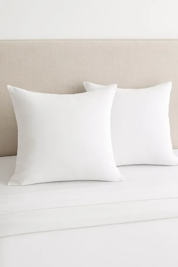 Lot de 2 Oreillers Blanrêve Confort – 60x60 cm | Soutien Moelleux & Housse Polyester Blanche