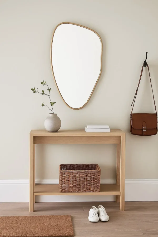 GUNNAR – Miroir Murale Forme Organique 46x79 cm | Finition Métal