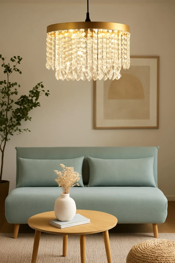 Latcha – Suspension à Pampilles en Acrylique & Métal Doré | Déco Glamour et Élégante – Image 2