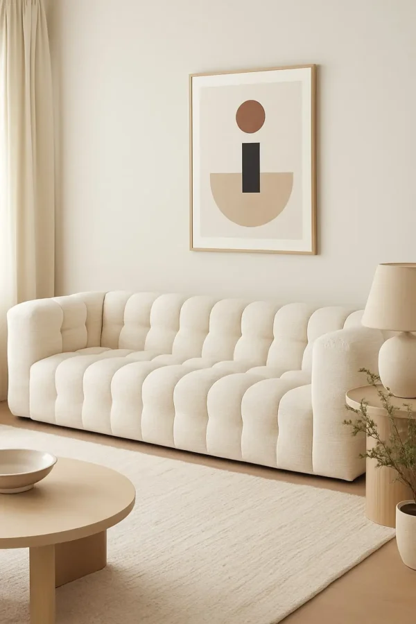 Canapé Lilo 3/4 Places Style Nuage – Beige Sable | Ultra Confort & Chic Moderne